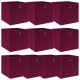 Sonata Кутии за съхранение, 10 бр, тъмночервени, 32x32x32 см, текстил