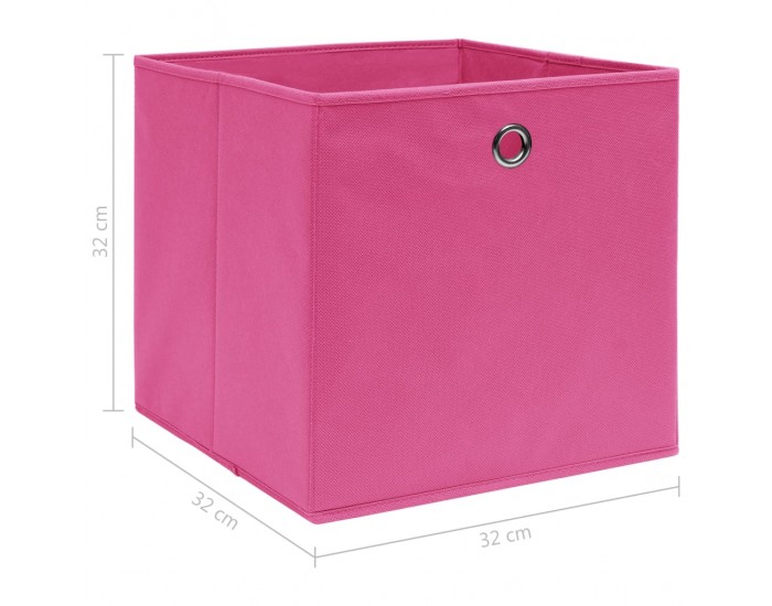 Sonata Кутии за съхранение, 10 бр, розови, 32x32x32 см, текстил