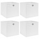 Sonata Кутии за съхранение, 4 бр, бели, 32x32x32 см, текстил
