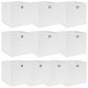 Sonata Кутии за съхранение, 10 бр, бели, 32x32x32 см, текстил
