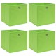 Sonata Кутии за съхранение, 4 бр, зелени, 32x32x32 см, текстил