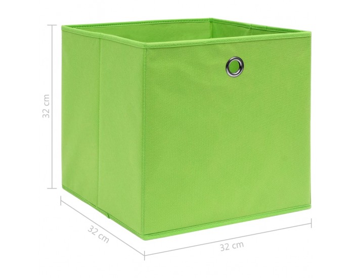 Sonata Кутии за съхранение, 4 бр, зелени, 32x32x32 см, текстил