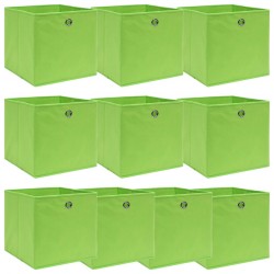 Sonata Кутии за съхранение, 10 бр, зелени, 32x32x32 см, текстил - Шкафове, Витрини, Модулни секции