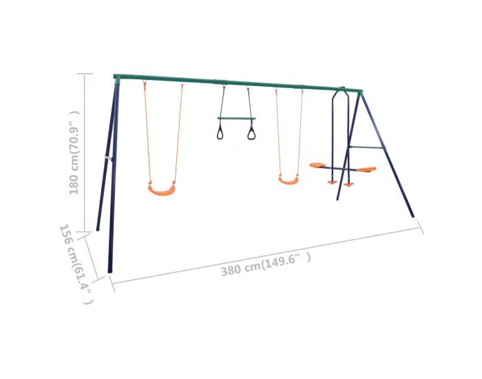 Sonata Комплект гимнастически халки и люлки с 4 седалки, стомана