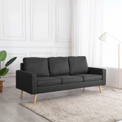 Sonata 3-местен диван, тъмносив, текстил - Мека мебел