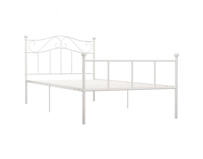 Sonata Рамка за легло, бяла, метал, 90x200 см