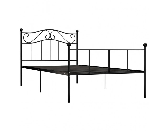 Sonata Рамка за легло, черна, метал, 100x200 cм