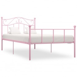 Sonata Рамка за легло, розова, метал, 90x200 см - Спалня