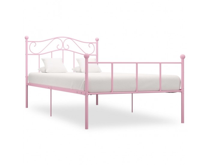 Sonata Рамка за легло, розова, метал, 100x200 cм