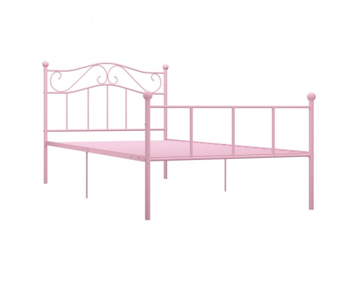 Sonata Рамка за легло, розова, метал, 100x200 cм