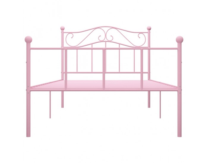 Sonata Рамка за легло, розова, метал, 100x200 cм