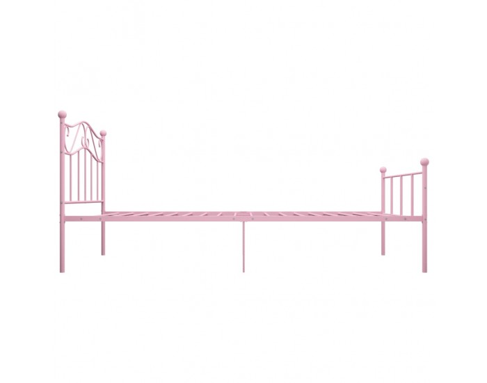 Sonata Рамка за легло, розова, метал, 100x200 cм