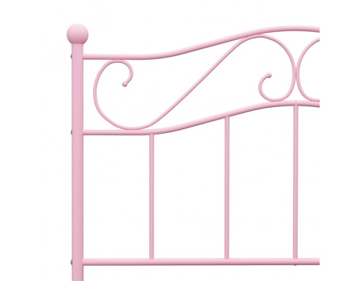 Sonata Рамка за легло, розова, метал, 100x200 cм
