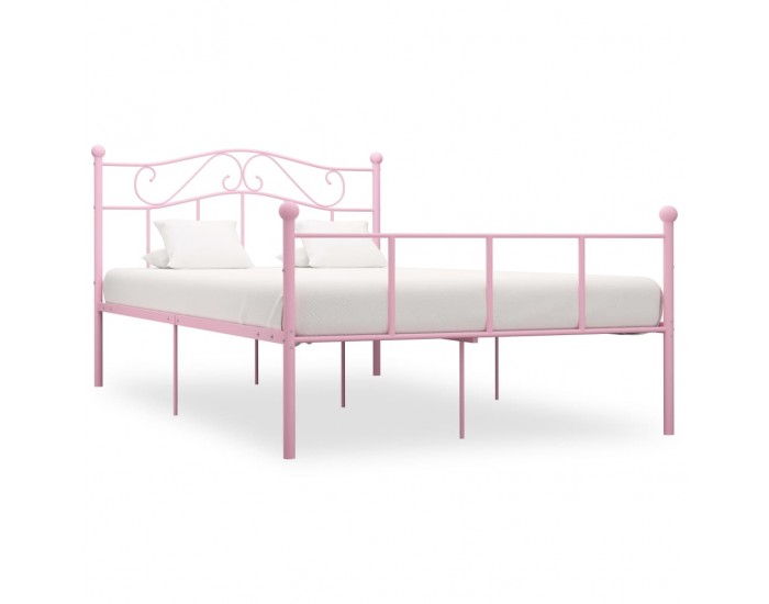 Sonata Рамка за легло, розова, метал, 120x200 см