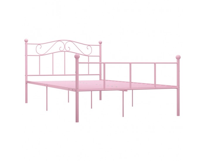 Sonata Рамка за легло, розова, метал, 120x200 см