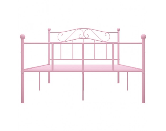 Sonata Рамка за легло, розова, метал, 120x200 см