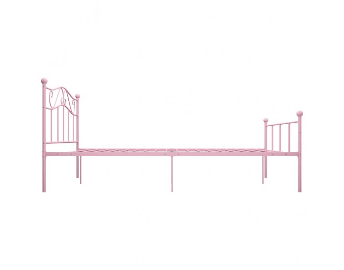 Sonata Рамка за легло, розова, метал, 120x200 см