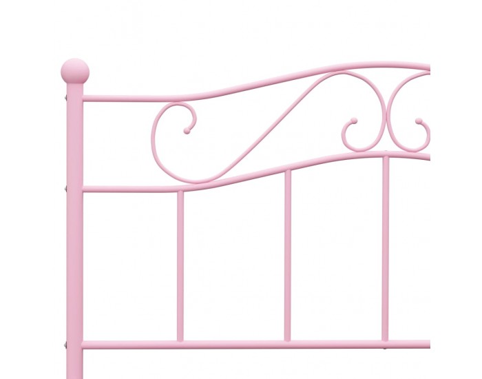 Sonata Рамка за легло, розова, метал, 120x200 см