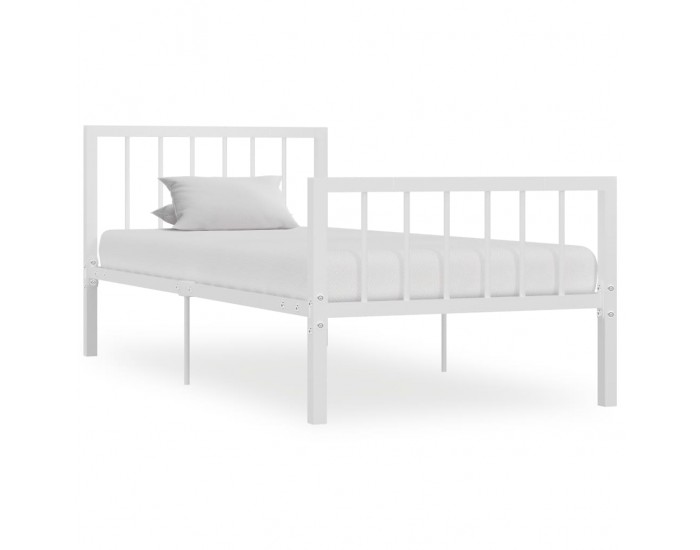 Sonata Рамка за легло, бяла, метал, 90x200 см