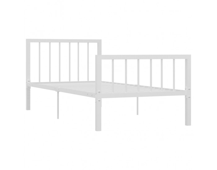 Sonata Рамка за легло, бяла, метал, 90x200 см