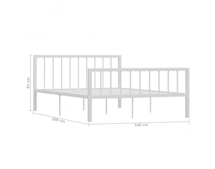 Sonata Рамка за легло, бяла, метал, 140x200 cм