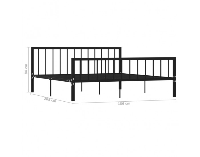 Sonata Рамка за легло, черна, метал, 180x200 cм