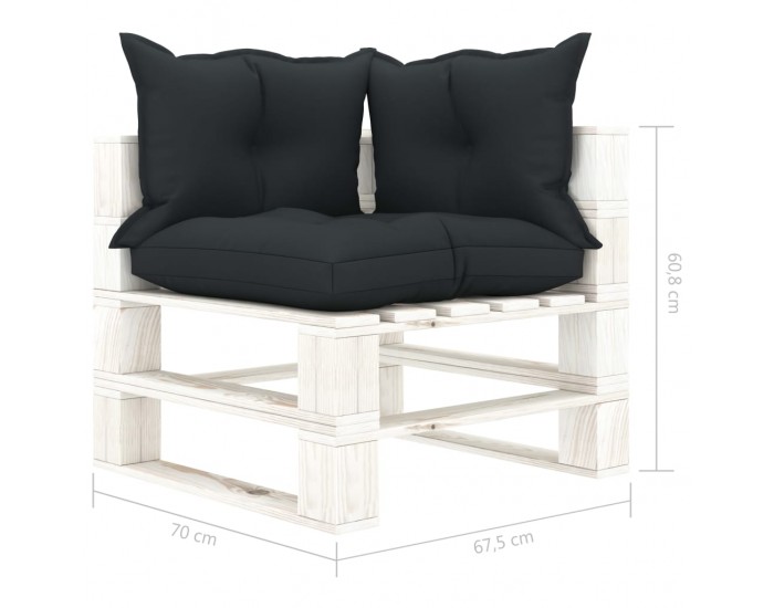 Sonata Градински 2-местен палетен диван с антрацитни възглавници дърво