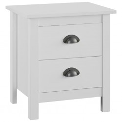 Sonata H Нощно шкафче Hill бяло 46x35x49,5 см борово дърво масив - Нощни шкафчета