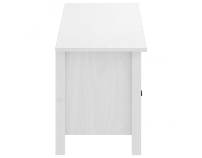 Sonata ТВ шкаф Hill Range, бял, 110x40x47 см, борово дърво масив