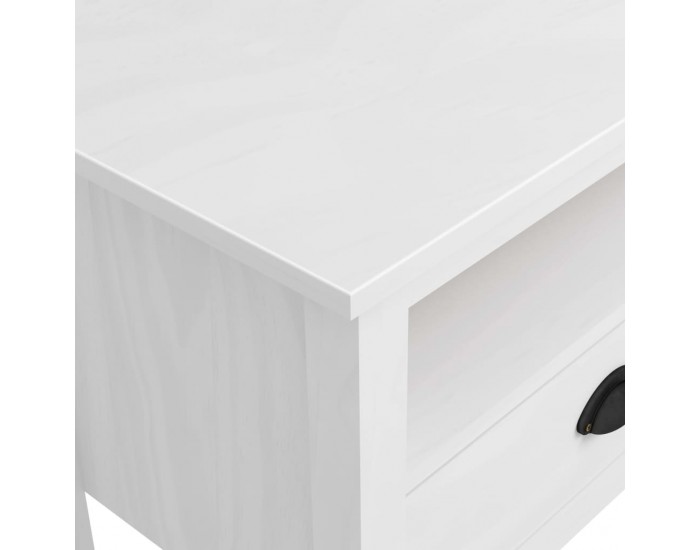 Sonata ТВ шкаф Hill Range, бял, 110x40x47 см, борово дърво масив