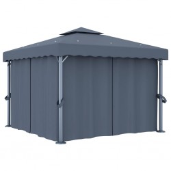 Sonata Шатра със завеси, 3x3 м, антрацит, алуминий - Външни съоражения