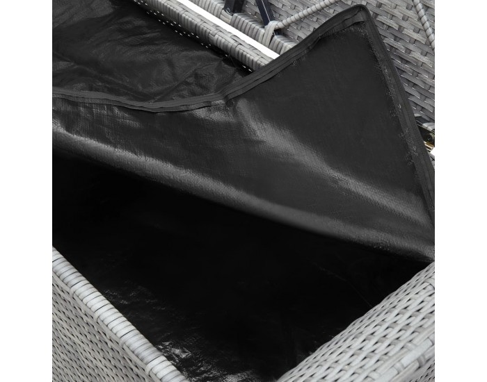 Sonata Пейка за съхранение с възглавница, сива, 138 см, полиратан