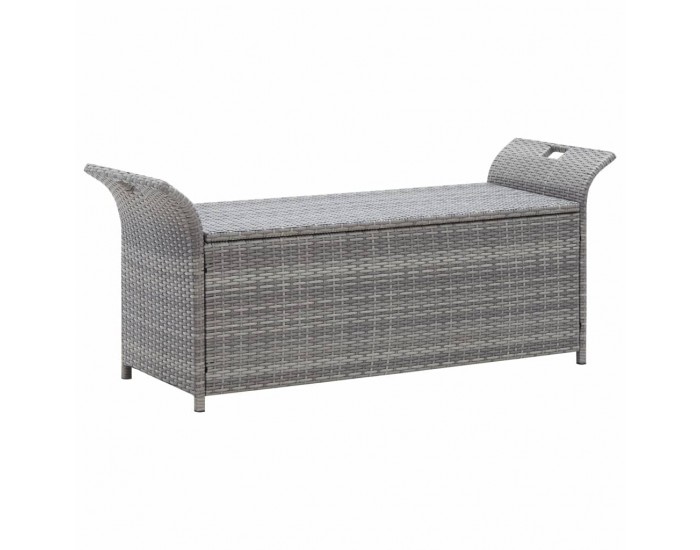 Sonata Пейка за съхранение с възглавница, сива, 138 см, полиратан