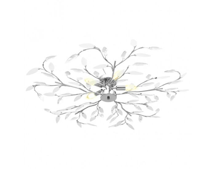 Sonata Лампа за таван с акрилни кристални листа за 5 крушки E14 бяла