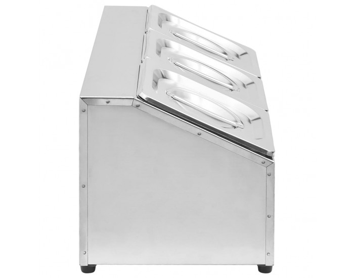 Sonata Гастронорм контейнер държач с 3 GN съда 1/6 неръждаема стомана