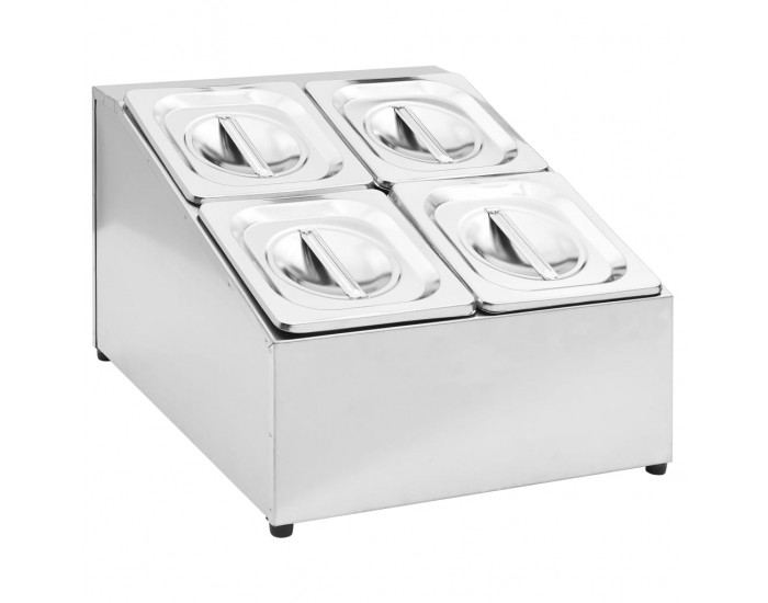 Sonata Гастронорм контейнер държач с 4 GN съда 1/6 неръждаема стомана Sonata Гастронорм контейнер държач с 4 GN съда 1/6 неръждаема стомана