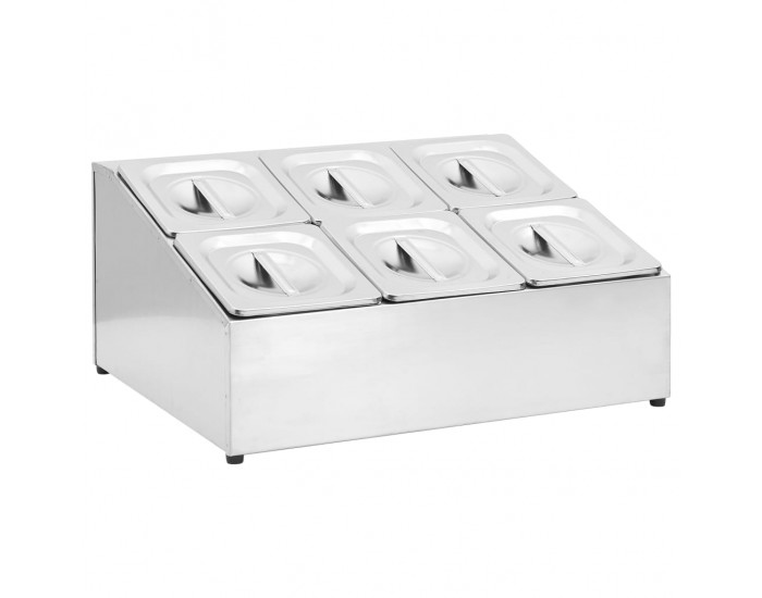 Sonata Гастронорм контейнер държач с 6 GN съда 1/6 неръждаема стомана