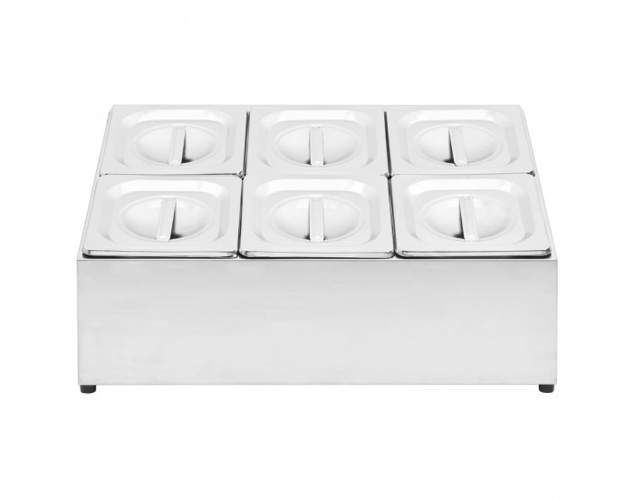 Sonata Гастронорм контейнер държач с 6 GN съда 1/6 неръждаема стомана