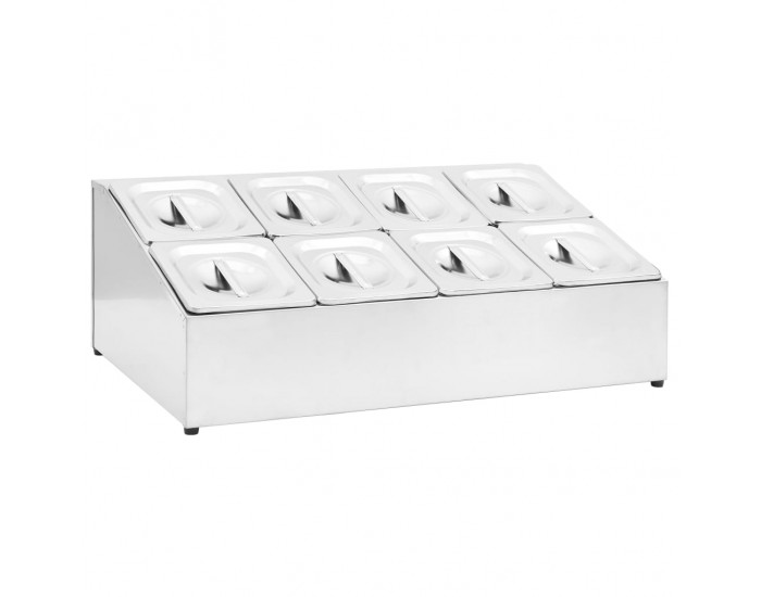 Sonata Гастронорм контейнер държач с 8 GN съда 1/6 неръждаема стомана