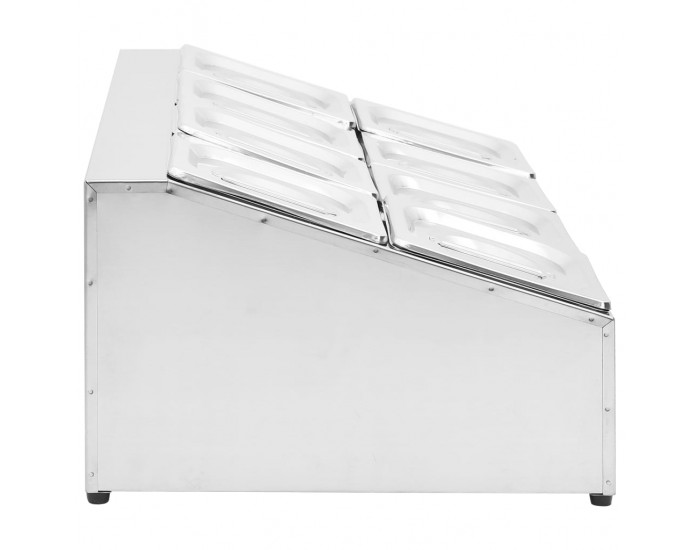 Sonata Гастронорм контейнер държач с 8 GN съда 1/6 неръждаема стомана