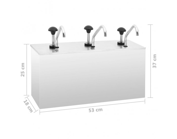 Sonata Диспенсър за сос от неръждаема стомана, 3 x 3,5 л