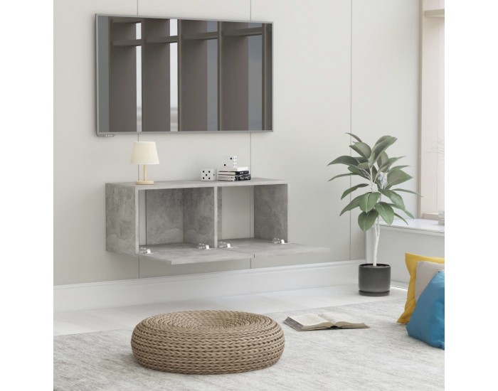 Sonata ТВ шкаф, бетонно сив, 80x30x30 см, ПДЧ Sonata ТВ шкаф, бетонно сив, 80x30x30 см, ПДЧ