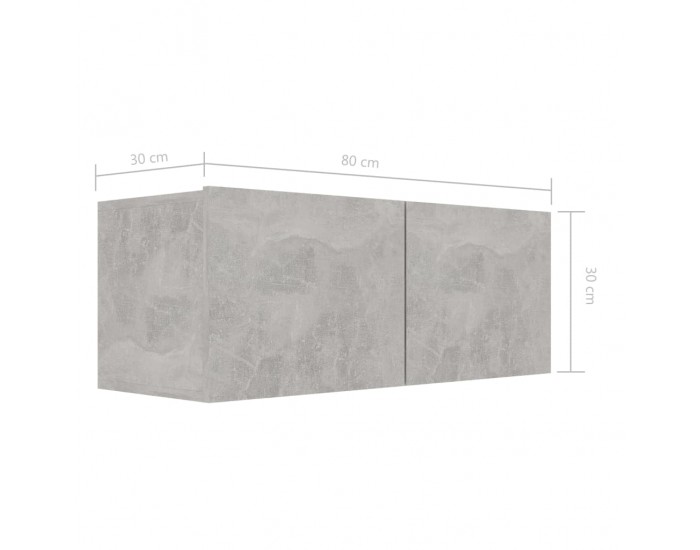 Sonata ТВ шкаф, бетонно сив, 80x30x30 см, ПДЧ Sonata ТВ шкаф, бетонно сив, 80x30x30 см, ПДЧ