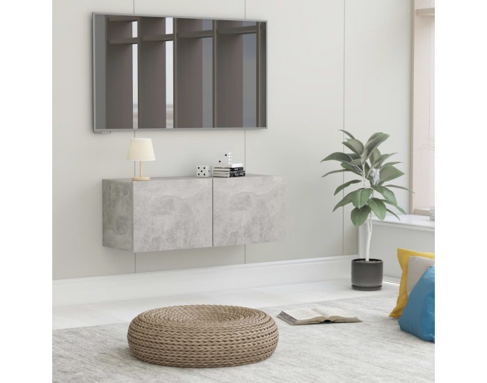 Sonata ТВ шкаф, бетонно сив, 80x30x30 см, ПДЧ Sonata ТВ шкаф, бетонно сив, 80x30x30 см, ПДЧ