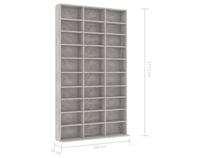 Sonata CD шкаф, бетонно сив, 102x16x177,5 см, ПДЧ Sonata CD шкаф, бетонно сив, 102x16x177,5 см, ПДЧ