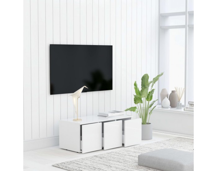 Sonata ТВ шкаф, бял гланц, 80x34x30 см, ПДЧ Sonata ТВ шкаф, бял гланц, 80x34x30 см, ПДЧ