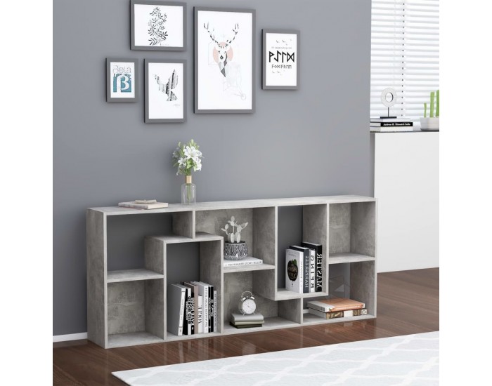 Sonata Шкаф библиотека, бетонно сива, 67x24x161 см, ПДЧ