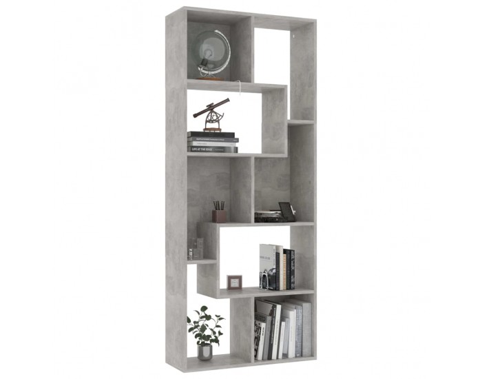 Sonata Шкаф библиотека, бетонно сива, 67x24x161 см, ПДЧ