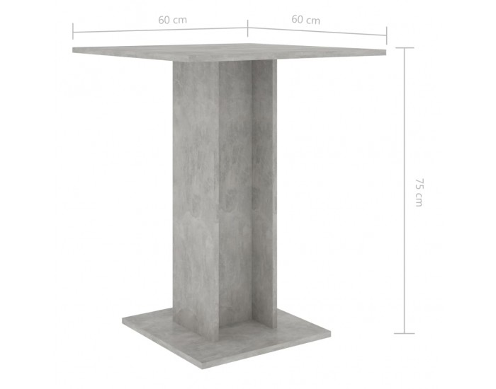 Sonata Бистро маса, бетонно сива, 60x60x75 см, ПДЧ