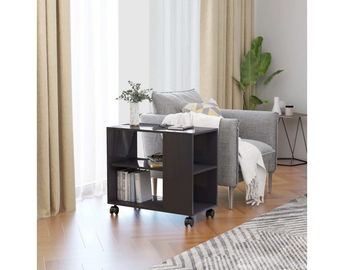 Sonata H Странична маса, сив гланц, 70x35x55 см, инженерна дървесина